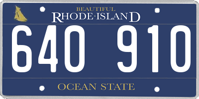 RI license plate 640910