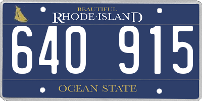 RI license plate 640915