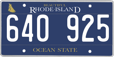 RI license plate 640925