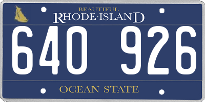 RI license plate 640926
