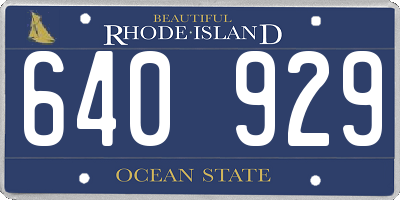 RI license plate 640929