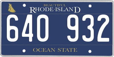 RI license plate 640932