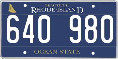 RI license plate 640980