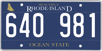 RI license plate 640981