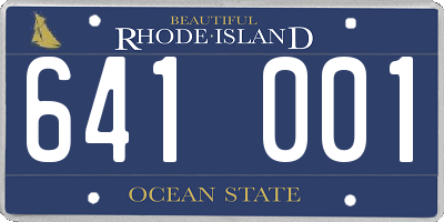 RI license plate 641001