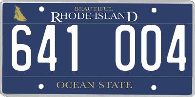 RI license plate 641004