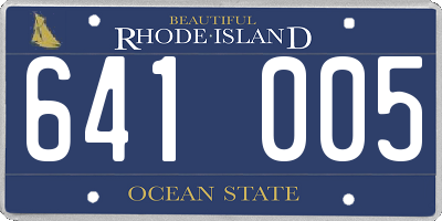 RI license plate 641005
