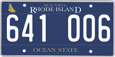 RI license plate 641006