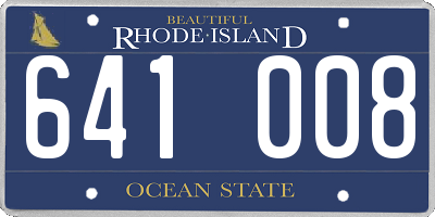 RI license plate 641008