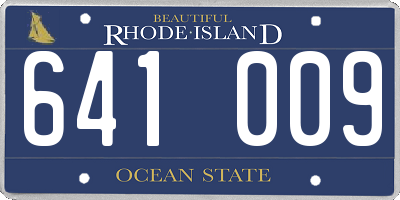 RI license plate 641009