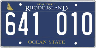 RI license plate 641010