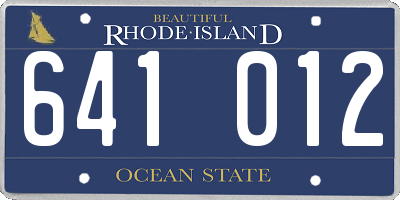 RI license plate 641012
