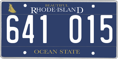 RI license plate 641015