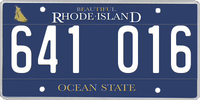 RI license plate 641016