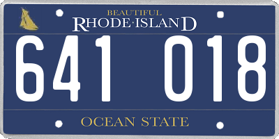 RI license plate 641018