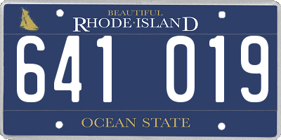RI license plate 641019