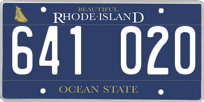 RI license plate 641020