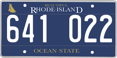 RI license plate 641022