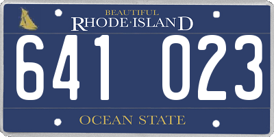 RI license plate 641023