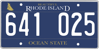 RI license plate 641025