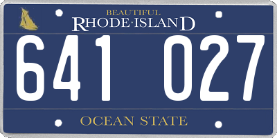 RI license plate 641027