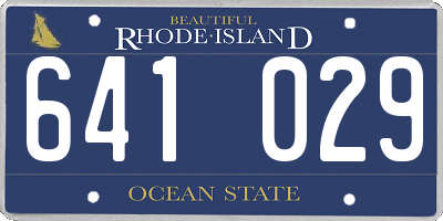 RI license plate 641029