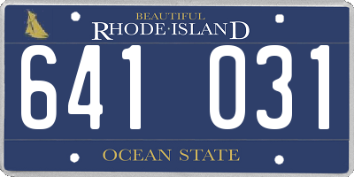RI license plate 641031