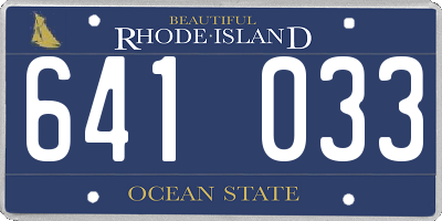 RI license plate 641033