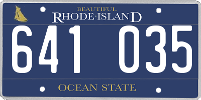 RI license plate 641035