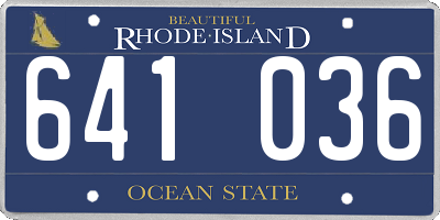 RI license plate 641036