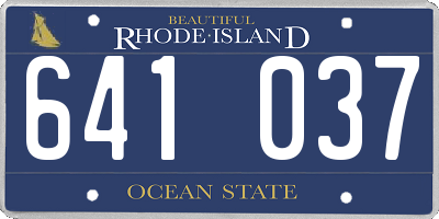 RI license plate 641037