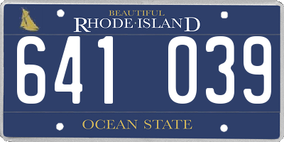 RI license plate 641039