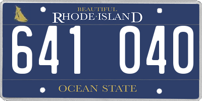 RI license plate 641040