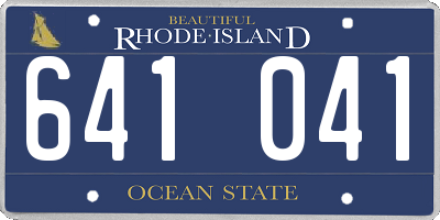 RI license plate 641041