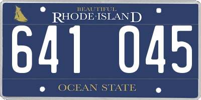 RI license plate 641045