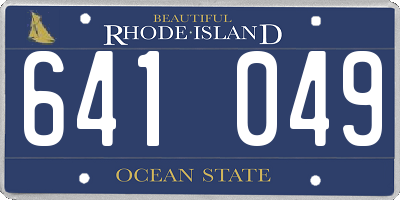 RI license plate 641049
