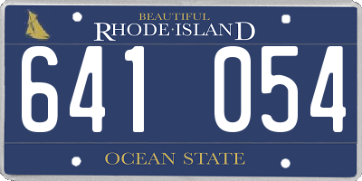 RI license plate 641054