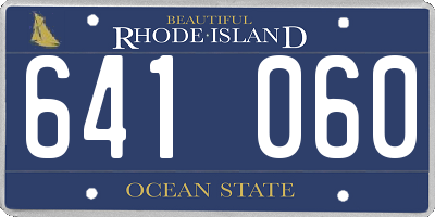 RI license plate 641060