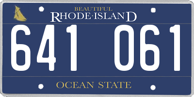 RI license plate 641061