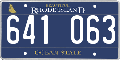 RI license plate 641063