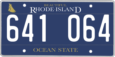 RI license plate 641064