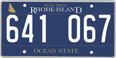 RI license plate 641067