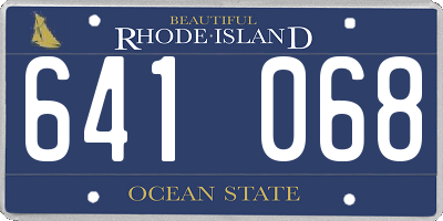 RI license plate 641068