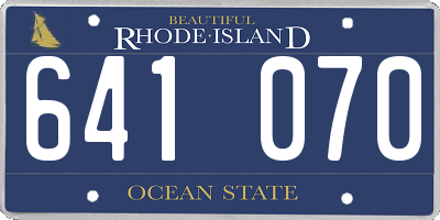 RI license plate 641070