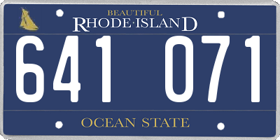 RI license plate 641071