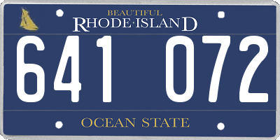 RI license plate 641072
