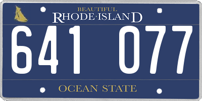 RI license plate 641077