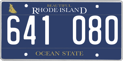 RI license plate 641080