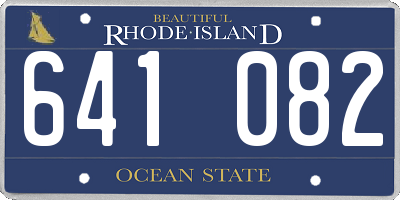 RI license plate 641082