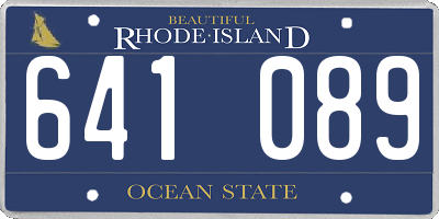 RI license plate 641089
